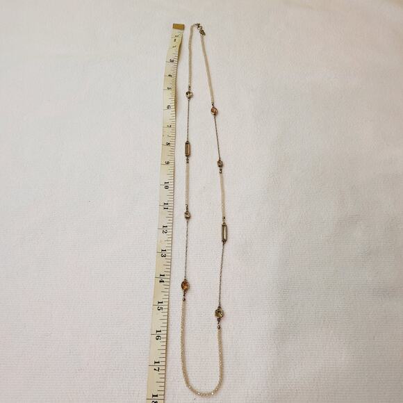 Loft long bead and stone necklace - Picture 5 of 7